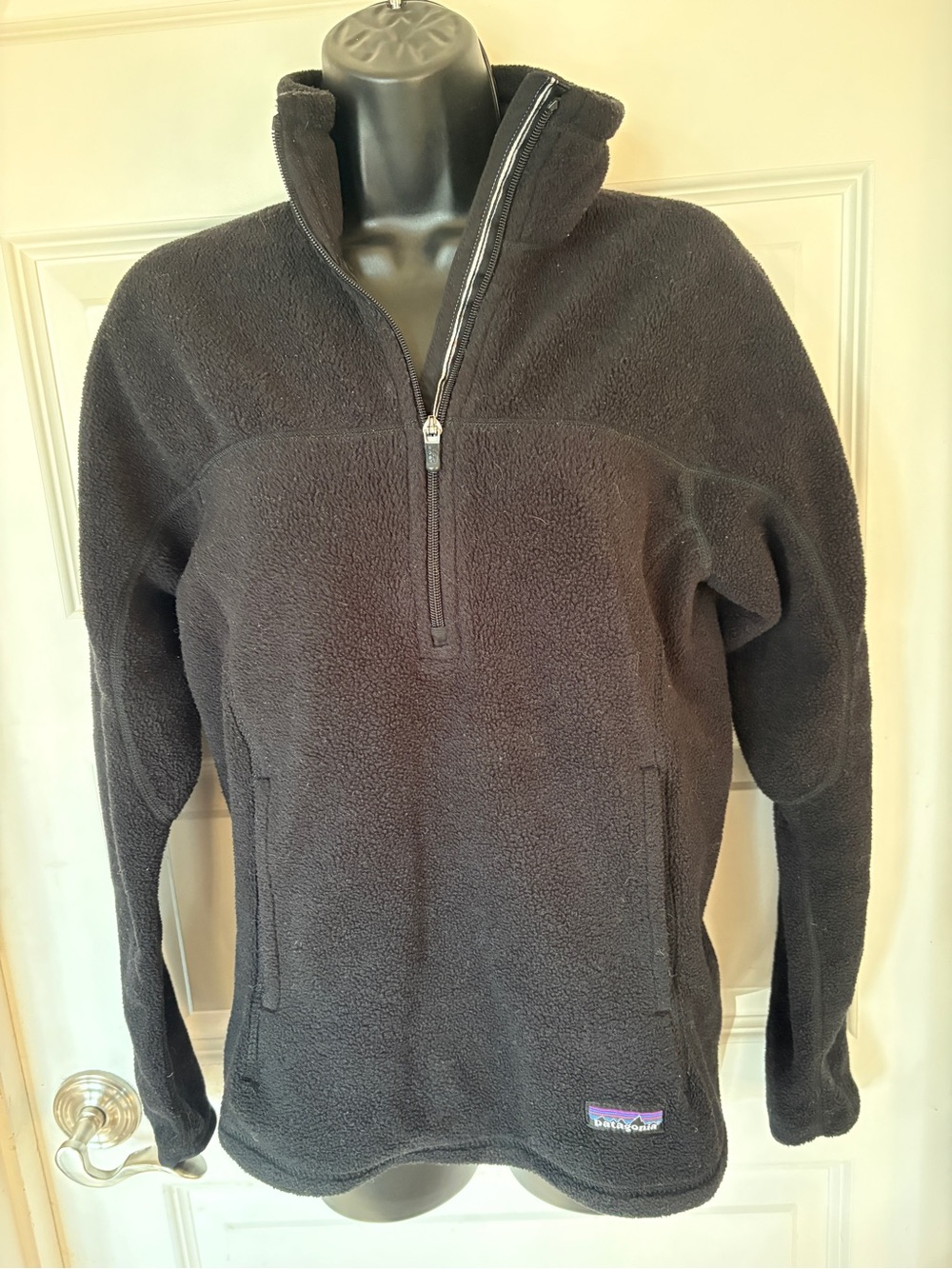 Vintage Patagonia Black Half-Zip Fleece Jacket